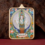 (Protection & Health) Thousand-Armed Avalokiteshvara Tibetan Thangka Pendant Necklace