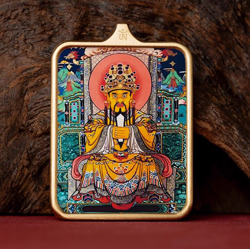 (Wealth & Good Fortune) Dragon King's Fifth Prince Tibetan Thangka Pendant