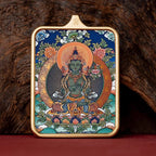(Wisdom & Protection) (Chinese Zodiac Horse) Mahasthamaprapta Tibetan Thangka Pendant Necklace