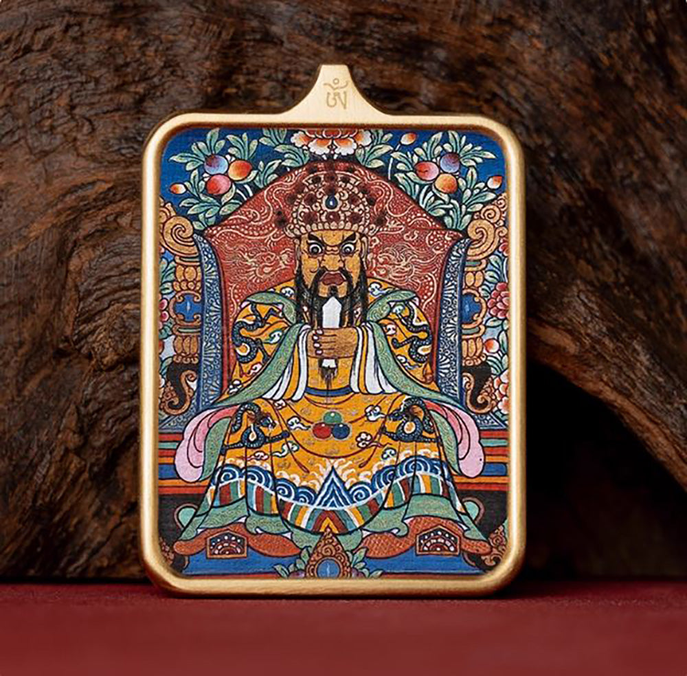 (Wealth & Good Fortune) Dragon King's Fifth Prince Tibetan Thangka Pendant