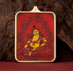 (Wealth & Prosperity) Yellow Jambhala Tibetan Thangka Pendant Necklace