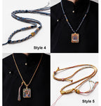 (Good Fortune & Karmic) Cundi Bodhisattva Tibetan Thangka Pendant Necklace