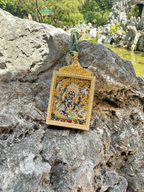 (Good Fortune & Protection) Six-Armed Mahakala Tibetan Thangka Pendant Necklace