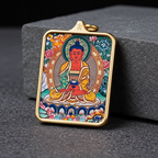 Amitabha Buddha Pig & Dog Zodiac Pendant – Karma, Rebirth & Protection Amulet