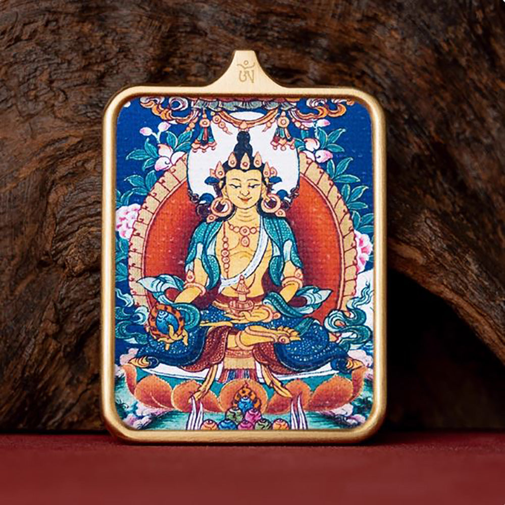 (Peace & Karmic) Ksitigarbha Bodhisattva Tibetan Thangka Pendant Necklace