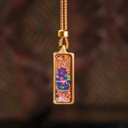 (Protection & Prosperity) Mahakala Tibetan Thangka Small Pendant Necklace