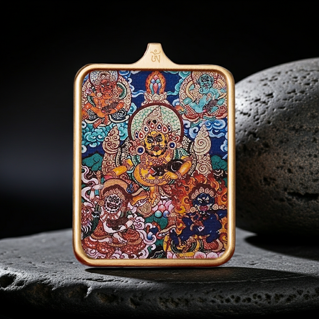 Five Ways Gods of Wealth Pendant – Prosperity, Business Success & Protection Amulet