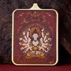 (Good Fortune & Karmic) Cundi Bodhisattva Tibetan Thangka Pendant Necklace