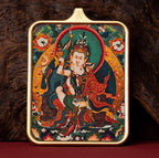 (Protection & Widsom) Guru Padmasambhava Tibetan Thangka Pendant Necklace