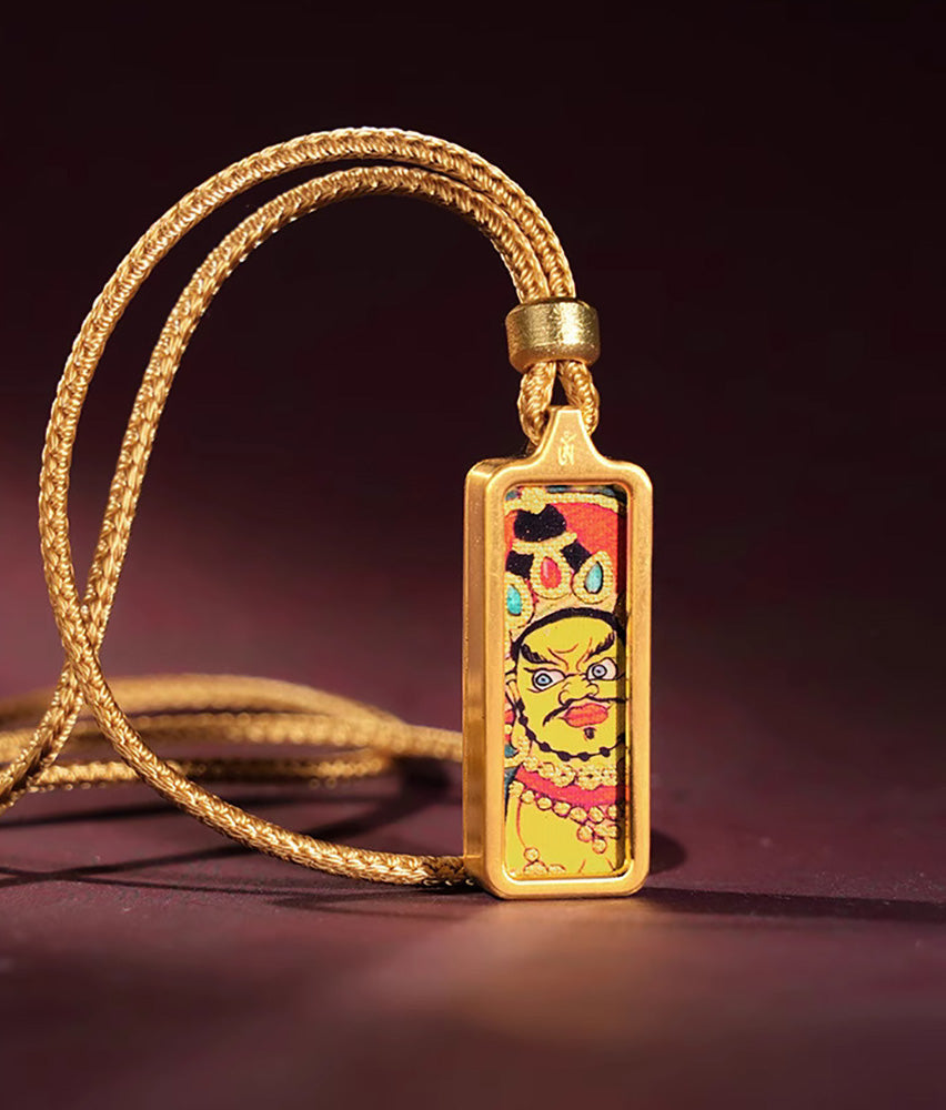 (Protection & Family) Green Tara Tibetan Thangka Small Pendant Necklace