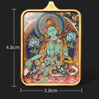 (Good Fortune & Karmic) Cundi Bodhisattva Tibetan Thangka Pendant Necklace