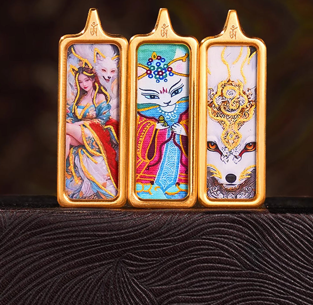 (Protection & Family) Green Tara Tibetan Thangka Small Pendant Necklace