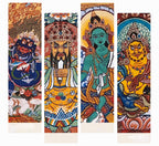 (Good Fortune & Protection) Six-Armed Mahakala Tibetan Thangka Pendant Necklace
