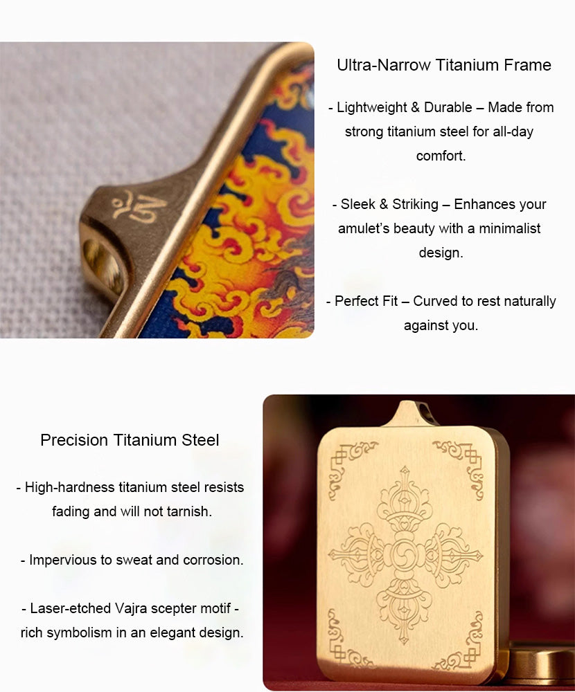 (Good Fortune & Karmic) Cundi Bodhisattva Tibetan Thangka Pendant Necklace