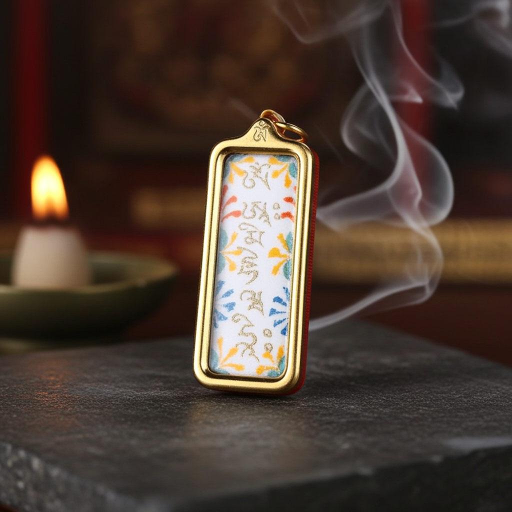 Samantabhadra Bodhisattva Thangka Pendant – Consecrated Merit & Good Fortune Amulet