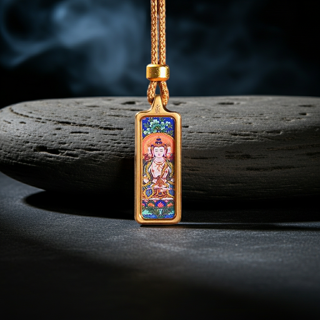 Vairocana Buddha Pendant – Goat & Monkey Zodiac for Protection & Wisdom