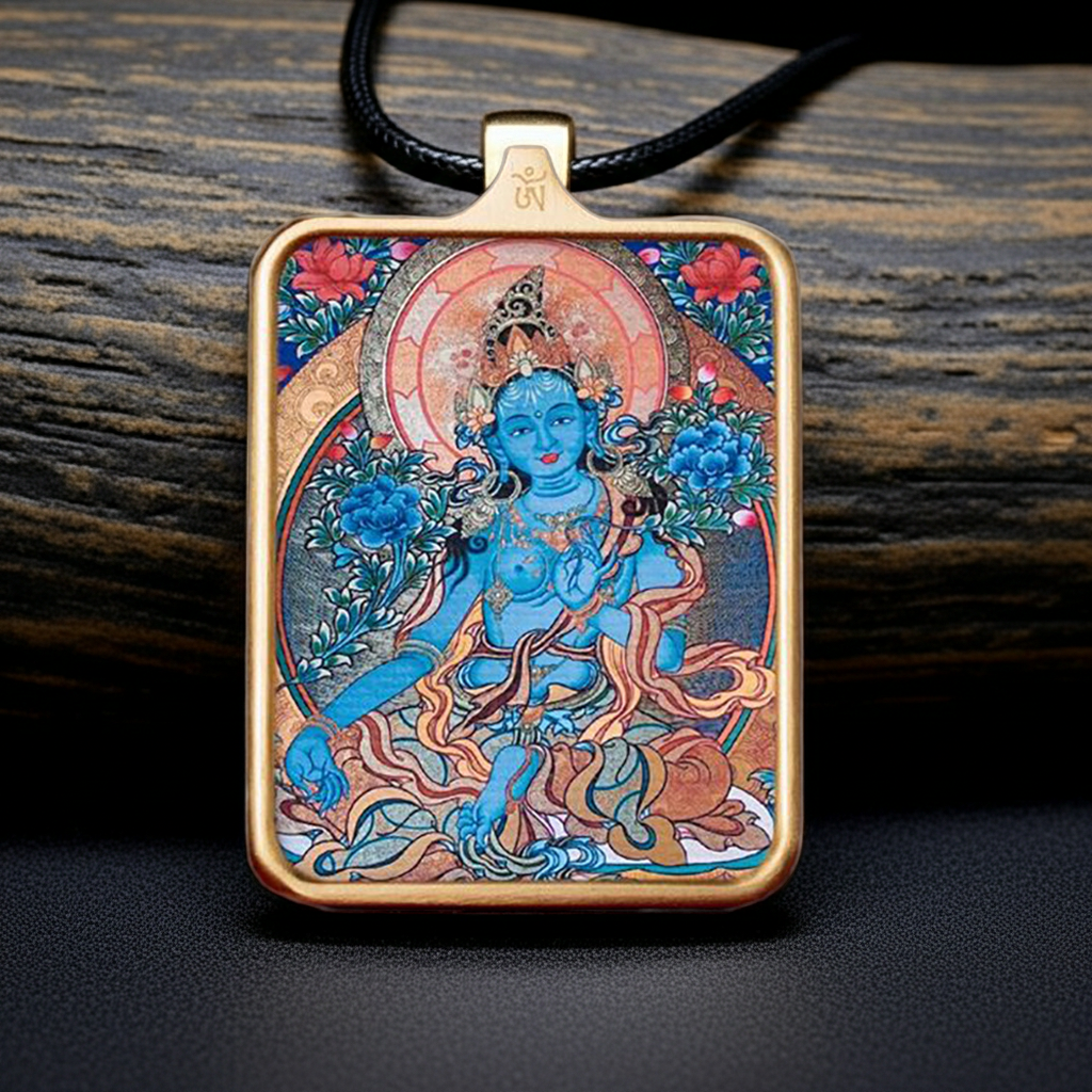 Green Tara Thangka Pendant – Protection, Healing & Prosperity