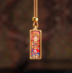 (Peace & Karmic) Ksitigarbha Bodhisattva Tibetan Thangka Small Pendant Necklace