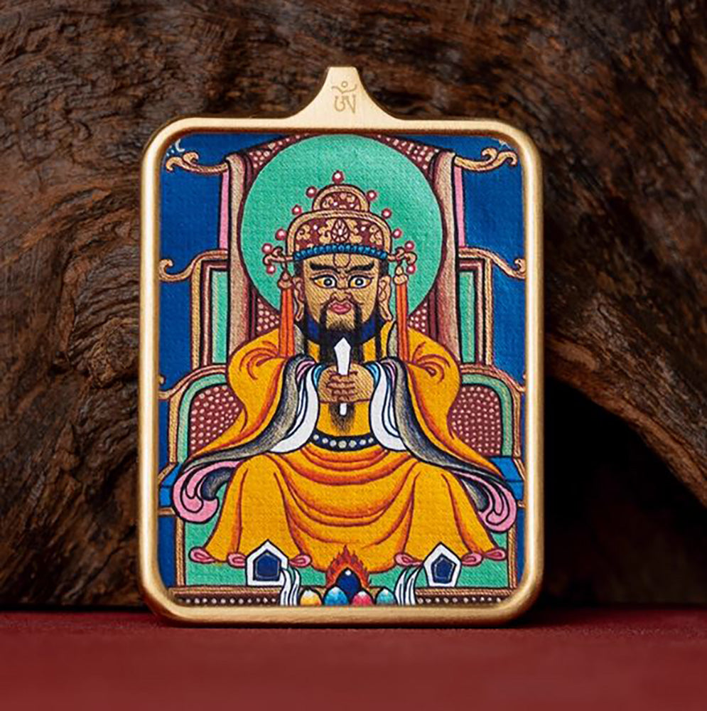(Wealth & Good Fortune) Dragon King's Fifth Prince Tibetan Thangka Pendant