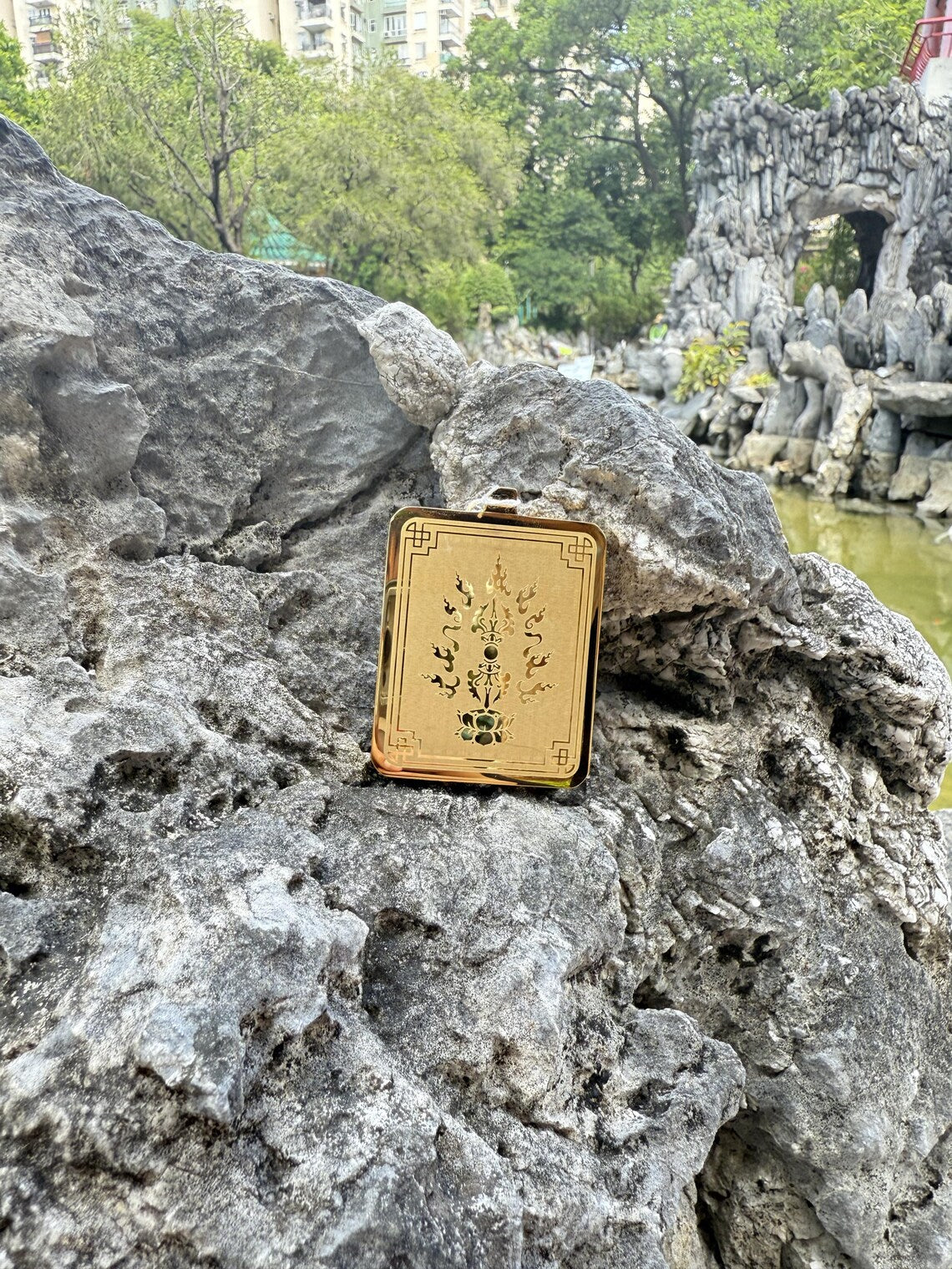 (Wisdom & Protection) (Chinese Zodiac Horse) Handcrafted Mahasthamaprapta Tibetan Thangka Pendant Necklace