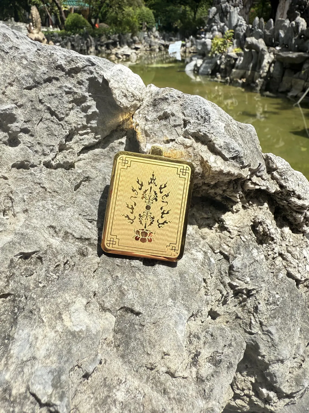 (Good Fortune) (Chinese Zodiac Dragon & Snake) Handcrafted Samantabhadra Tibetan Thangka Pendant Necklace