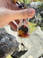 (Wealth & Good Fortune) Black Jambhala Tibetan Thangka Pendant Necklace