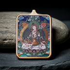 Samantabhadra Bodhisattva Thangka Pendant – Dragon & Snake Zodiac Spiritual Empowerment